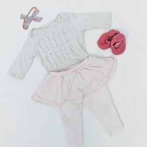 Pink leggings/skirt combo - size 9mo